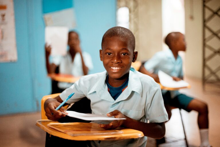 African child at school
