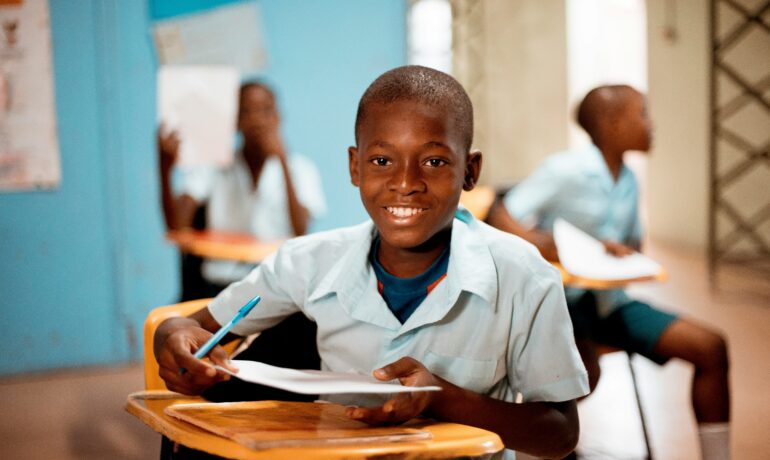 African child at school